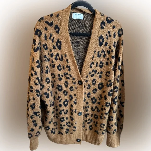 Old navy leopard print cardigan hotsell
